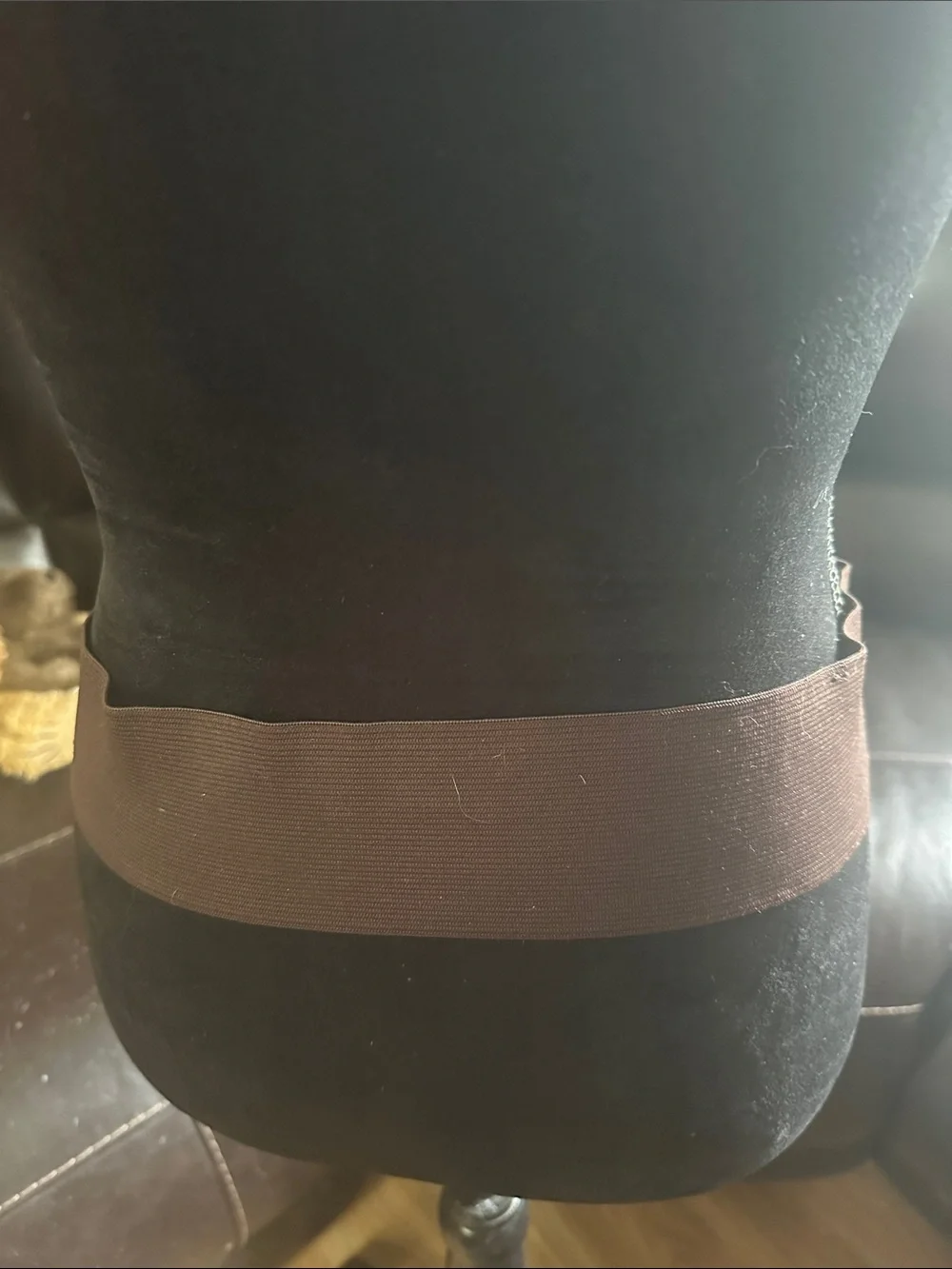 Women’s Brown Patent Leather Wide Belt with Silver Buckle